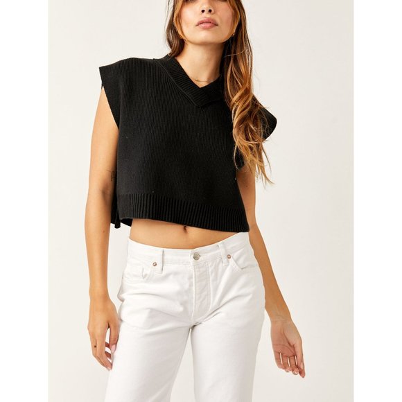 NWT FREE PEOPLE Easy Street Vest / Black - Picture 5 of 9